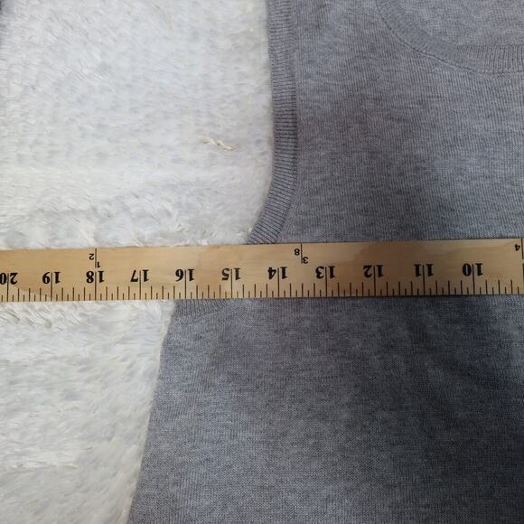 Banana Republic Knit Shell Top Sleeveless Crew Neck Scallop Hem Sweater M - Picture 9 of 11